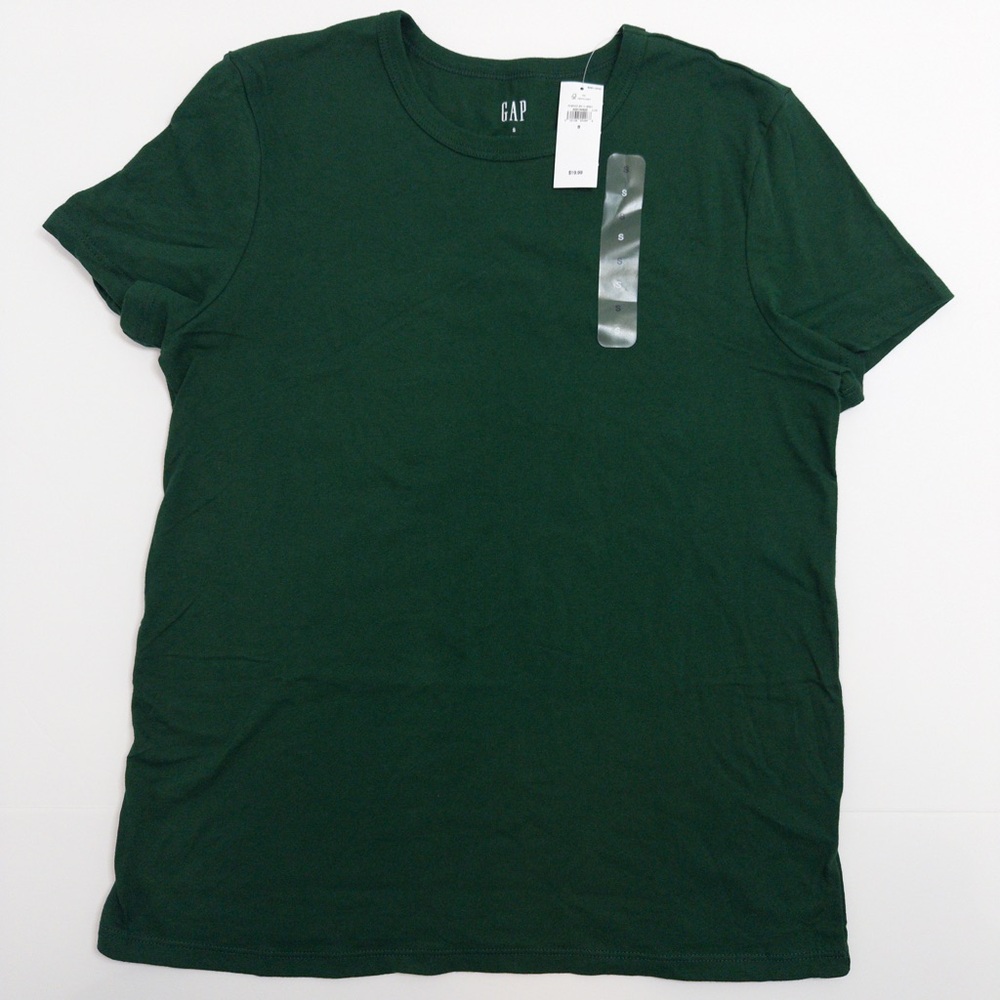 NWT GAP Crewneck T-Shirt Evergreen Glamour Green Short Sleeve Tee Size S Basics